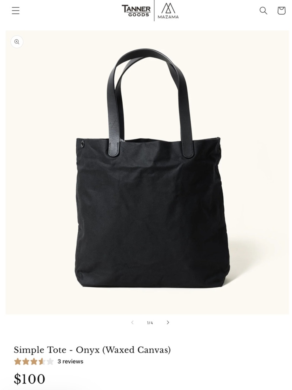 Simple Tote in Onyx (Black)